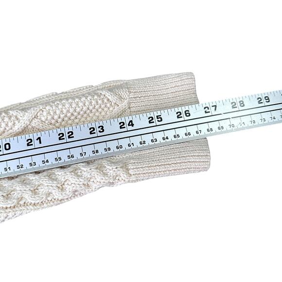 Polo Ralph Lauren Fisherman Sweater Men’s Medium Cream Ivory Chunky Cable Knit - Picture 9 of 10